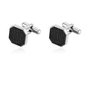Brosway Italia Silver and Black Hexagonal Cufflinks